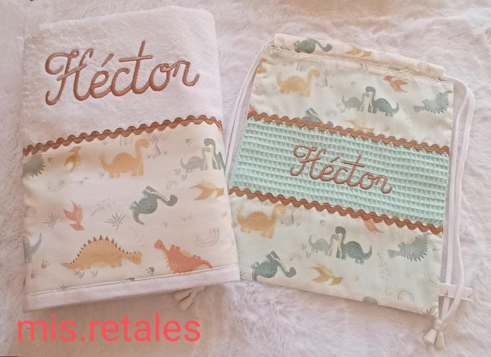 Juego de toalla y mochila